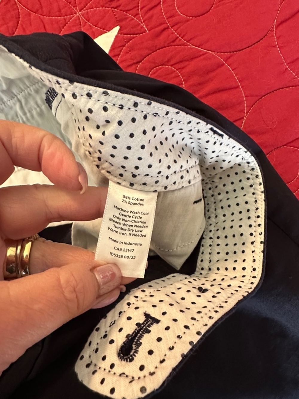 Talbots Navy Perfect Crop Pant - Picture 4 of 8